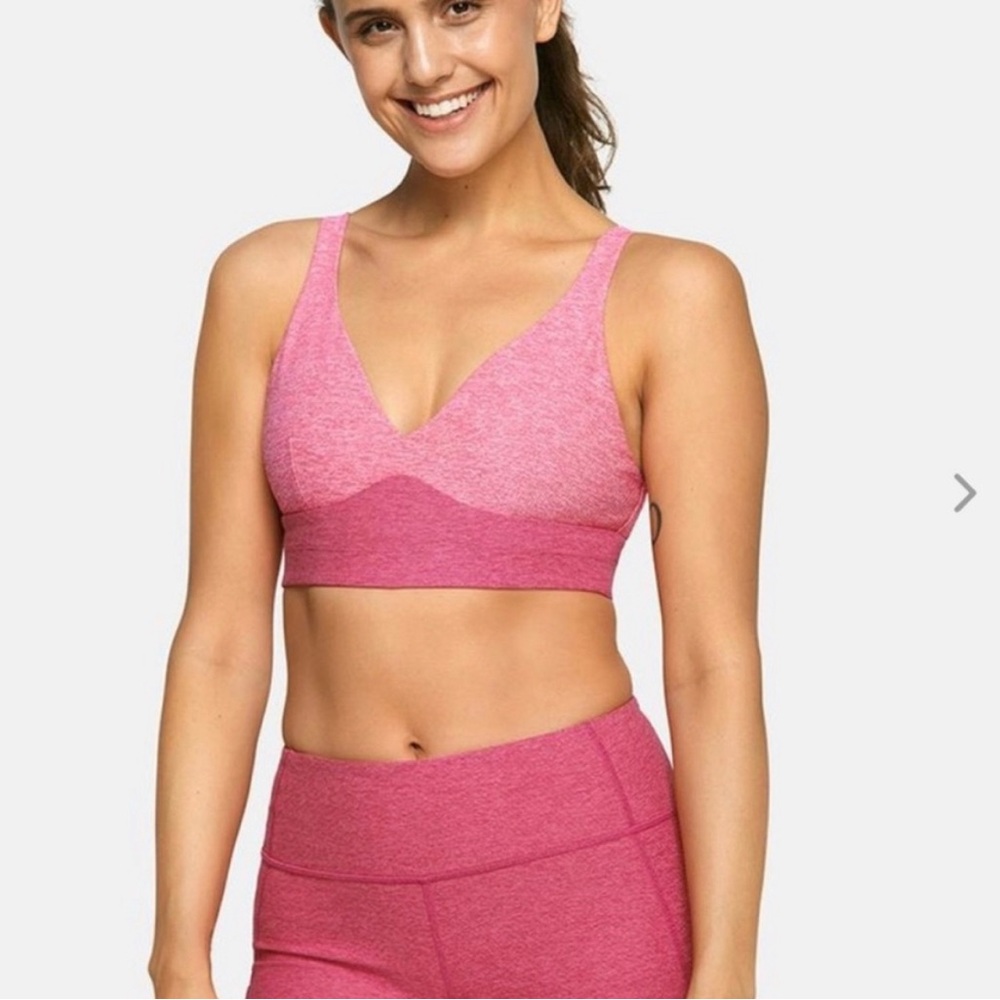 Outdoor Voices Plunge Bra Pink Orange Size XS